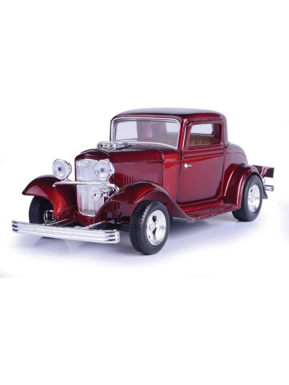 Vintage 1932 Ford Coupe Diecast Model Car - 1/24 Scale, Classic Red Collectible